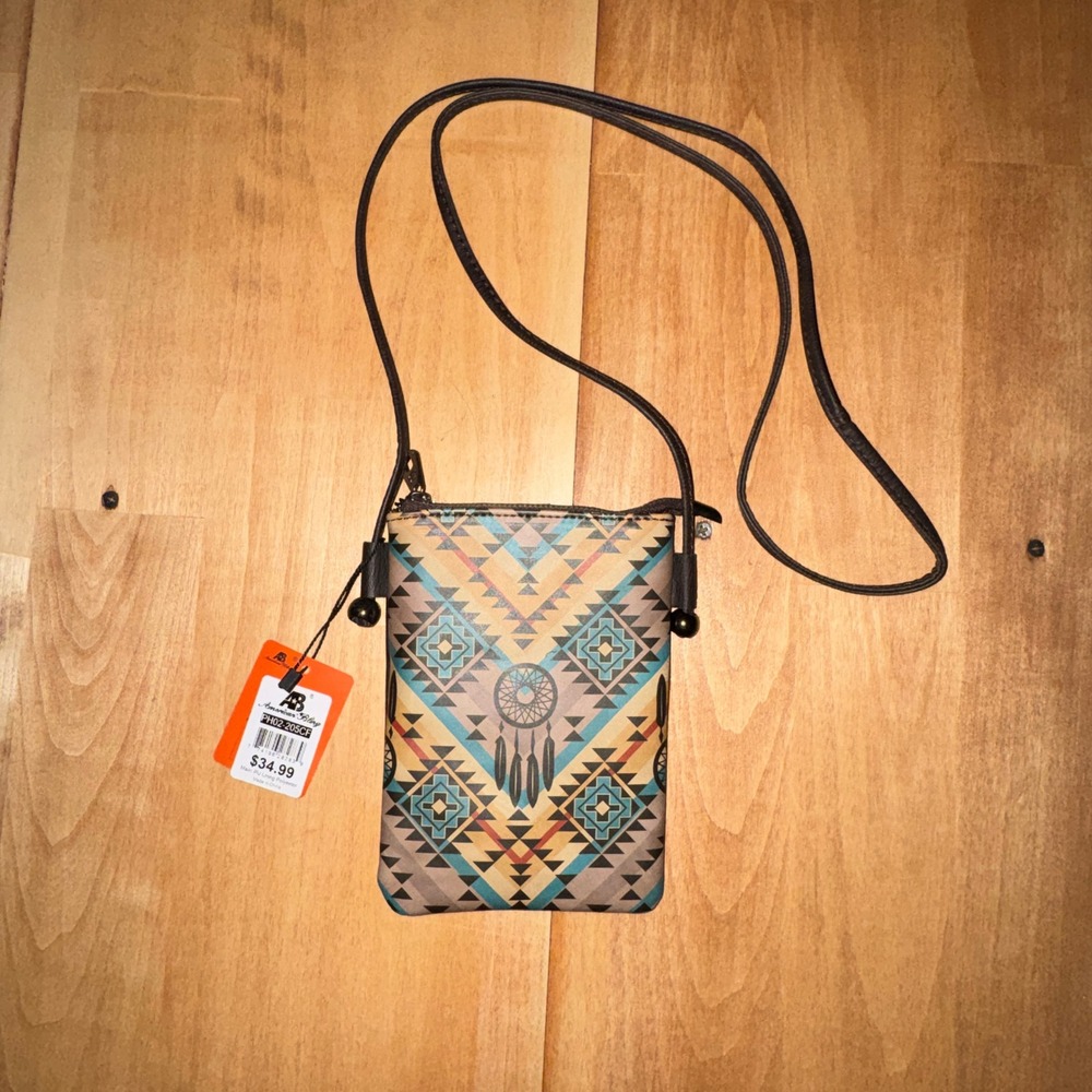American Bling Southwestern Aztec Dreamcatcher Crossbody Phone Bag NEW